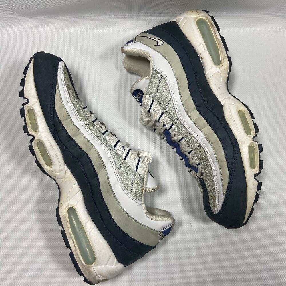 Nike Air Max 95 White White Midnight Navy SIZE 12 airmax RARE RUNNING SWOOSH